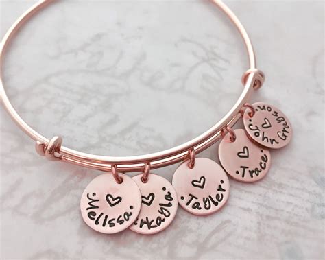 rose gold personalized bracelet.